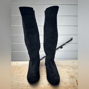 Target black suede textile upper knee high boots winter business casual party 9